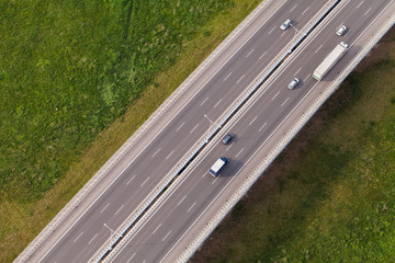 aerial view of highway