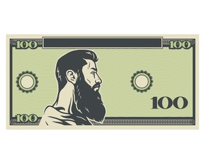 bearded man on the money