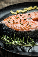 Fresh salmon with spices