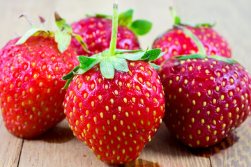 some juicy garden strawberries