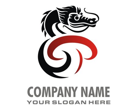 black dragon logo image vector