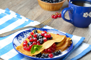 Crepes with berries