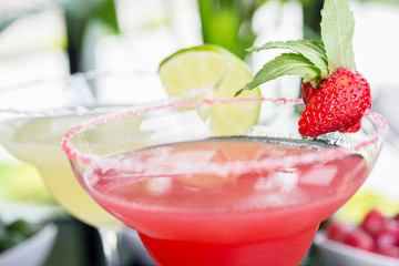 a mix of the two bright refreshing cocktails: lime daiquiri and