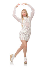 Fototapeta premium Beautiful young woman isolated on white