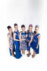 Fototapeta premium Five young girls looking forward