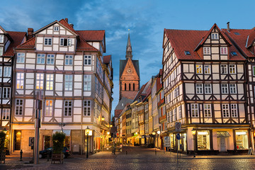Marktkirche und Altstadt von Hannover, Deutschland - obrazy, fototapety, plakaty