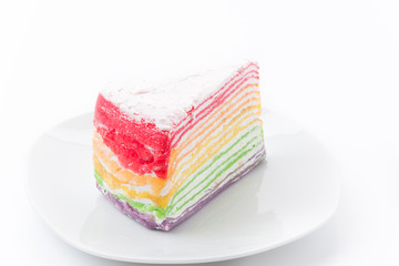 Rainbow crepe cake