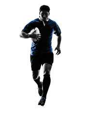 Fototapeta na wymiar rugby man player silhouette