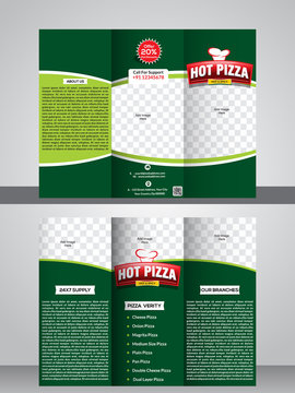 Tri Fold Pizza Store Brochure Template Design