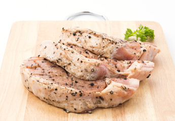 raw meat pork steak with black pepper