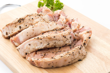 raw meat pork steak with black pepper