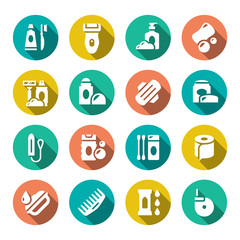 Set flat icons of hygiene