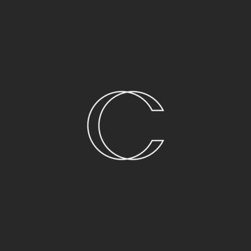 Monogram letter C logo, design element for business card