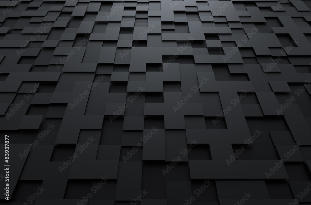 Poster abstract 3d rendering of futuristic surface with squares.
