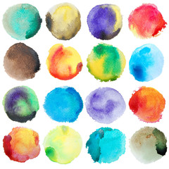 Watercolor Colorful Circles Big Set