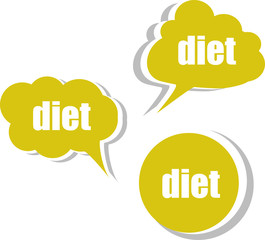 diet. Set of stickers, labels, tags. Template for infographics