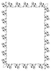 Floral  silhouette frame