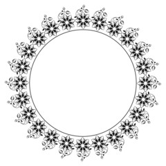 Floral round silhouette frame