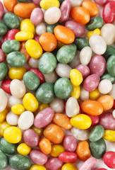 Colorful candies on white background