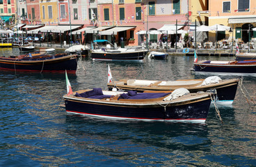 Fototapeta na wymiar Boats in the harbour of Portofino