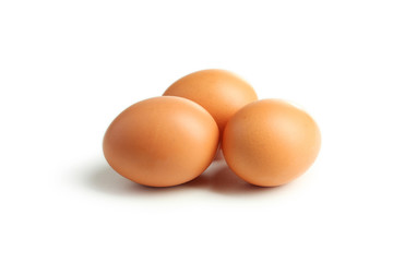 Chicken eggs isolated on white