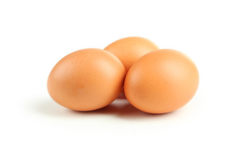 Chicken eggs isolated on white