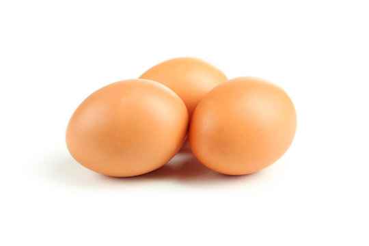 Chicken eggs isolated on white