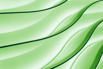 Green gradient waves, color neon abstract background