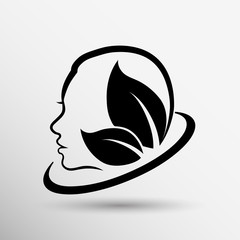 women health, beauty and treatment symbols, emblems icons.