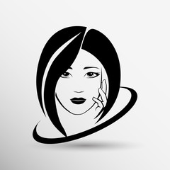 Woman face fashion girl beauty illustration vector