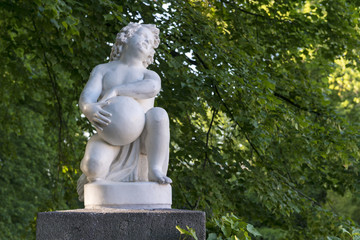 Ancient cherub sculpture in Lancut