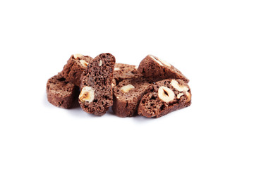 Cantuccini cookies isolated on white