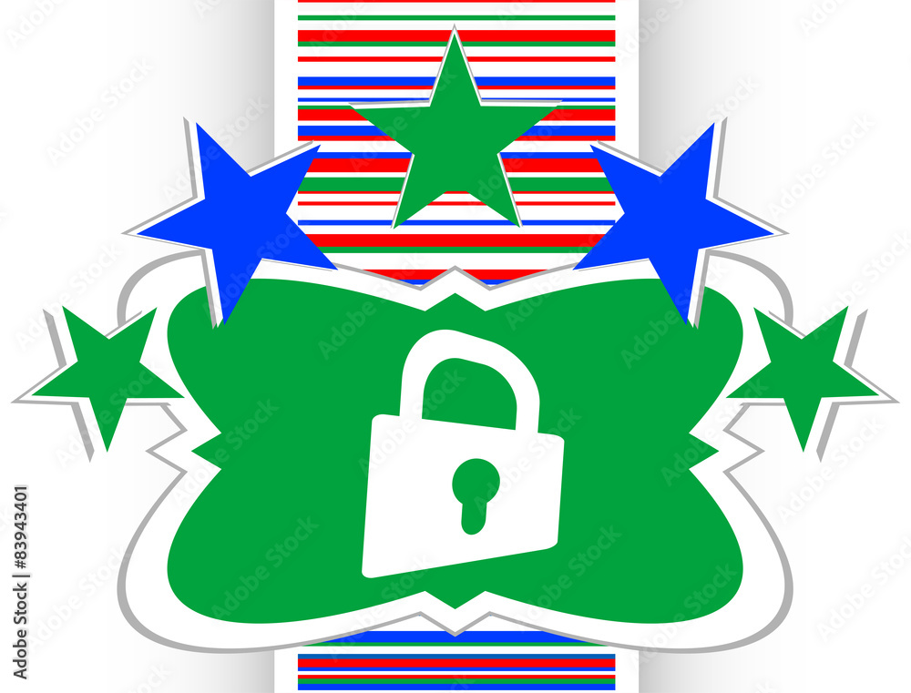 Poster padlock icon web sign. rounded web app button
