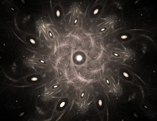 Abstract design of white powder cloud against dark background