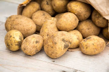 Potatoes on Wood