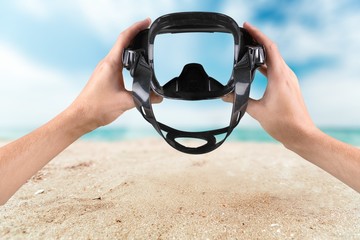 Scuba Mask, Beach, Swimming Goggles.