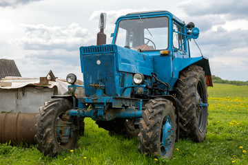 Old blue tractor