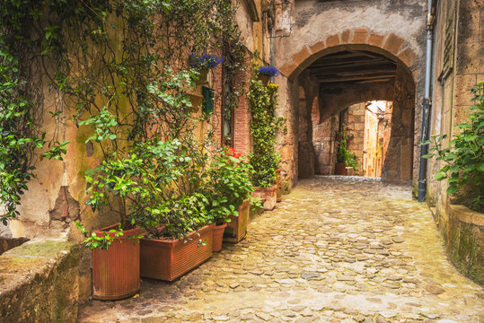 Fototapeta Rogi toskańskich średniowiecznych miast we Włoszech
