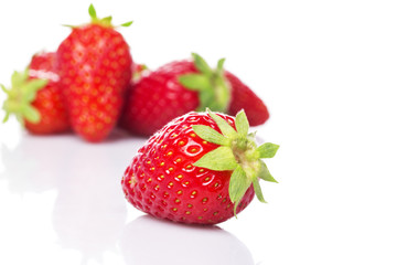 fresh strawberries isolated on white