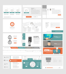 website template elements for business with  icons and banners