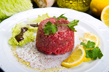Close up of beef tartar