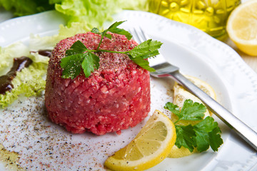 Close up of beef tartar