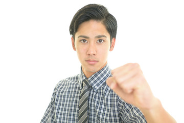 ガッツポーズのビジネスマン