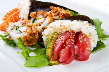 mixed dish of sushi food