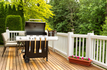 BBQ cooker and cookware ready to cook