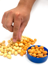 japanese sweets beans with colored sugar coat