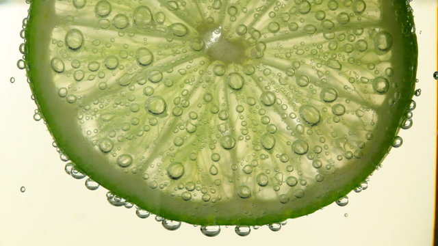 lime in water with bubbles 