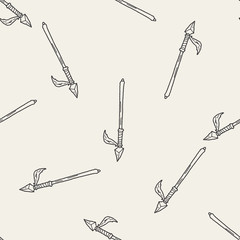 spear doodle seamless pattern background