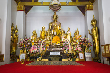 Buddha statue Wat Na Phra Men in ayutthaya,thailand