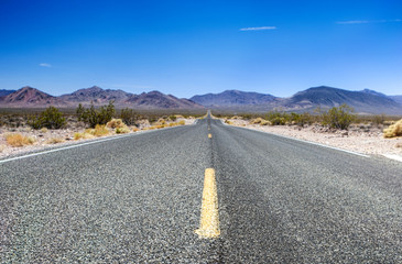 Traditional American Highway Among High Mountains to Death Valle
